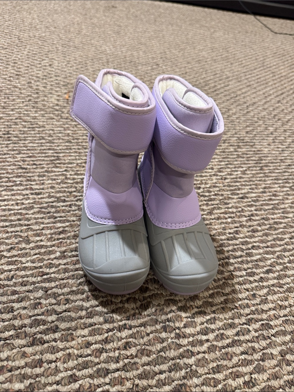 Cat & Jack Lilac and Light Gray Kids Snow Boots